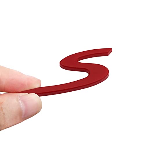 SHSBSCAR S - Logo Rear Trunk Boot Lid Hatch Tailgate Emblem Badge for Porsche 911 Cayenne Carrera Turbo Panamera Boxster (S-Red) - Image 2