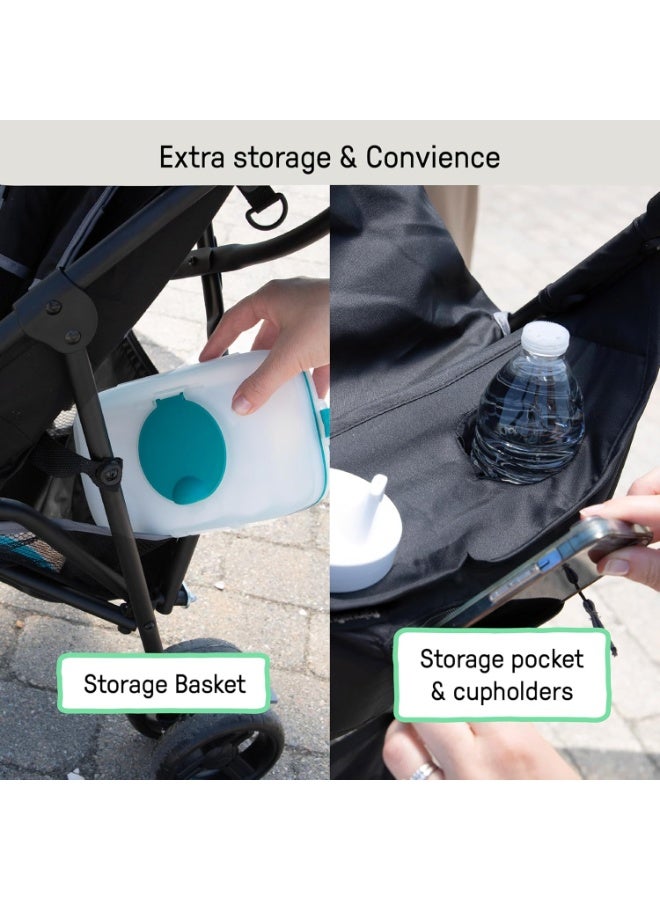 إنجنيونتي عربة أطفال إنجينيويتي سمر إنفانت خفيفة الوزن للغاية وقابلة للطي مع حقيبة تخزين وحاملين للأكواب مناسبة للأطفال من عمر 6 أشهر إلى 4 سنوات - رمادي - Image 5