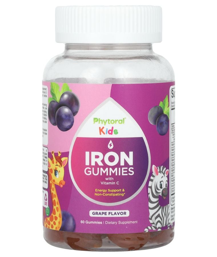 Kids Iron Gummies with Vitamin C Grape 60 Gummies