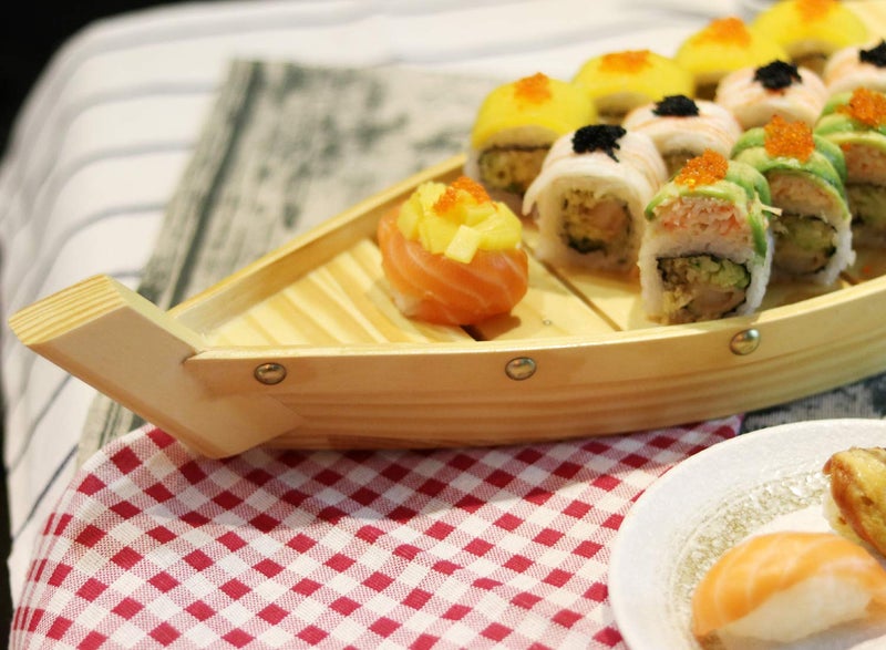 Kichgather 14.5â€œ Wooden Sushi Serving Tray Boat Plate for Restaurant or Home - Image 4