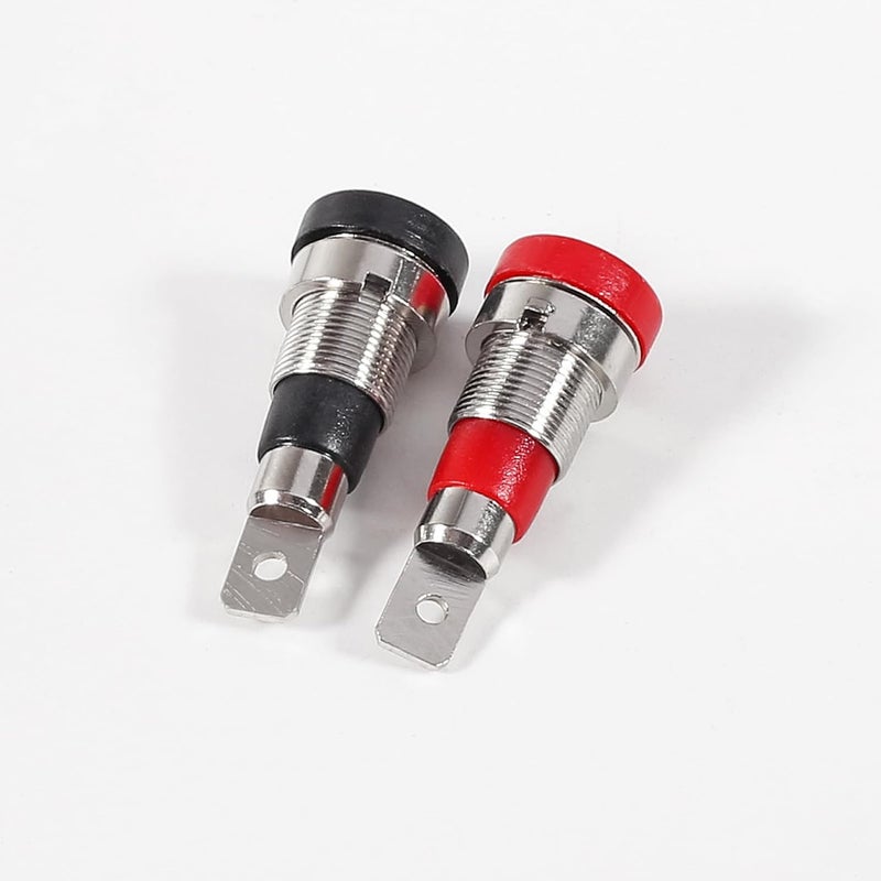 UMLIFE 10Pcs Black and Red 4mm Banana Jack Socket Female Adapter Panel Mount Binding Post for 4mm Banana Plug Connectors5Black 5 Red - Image 2