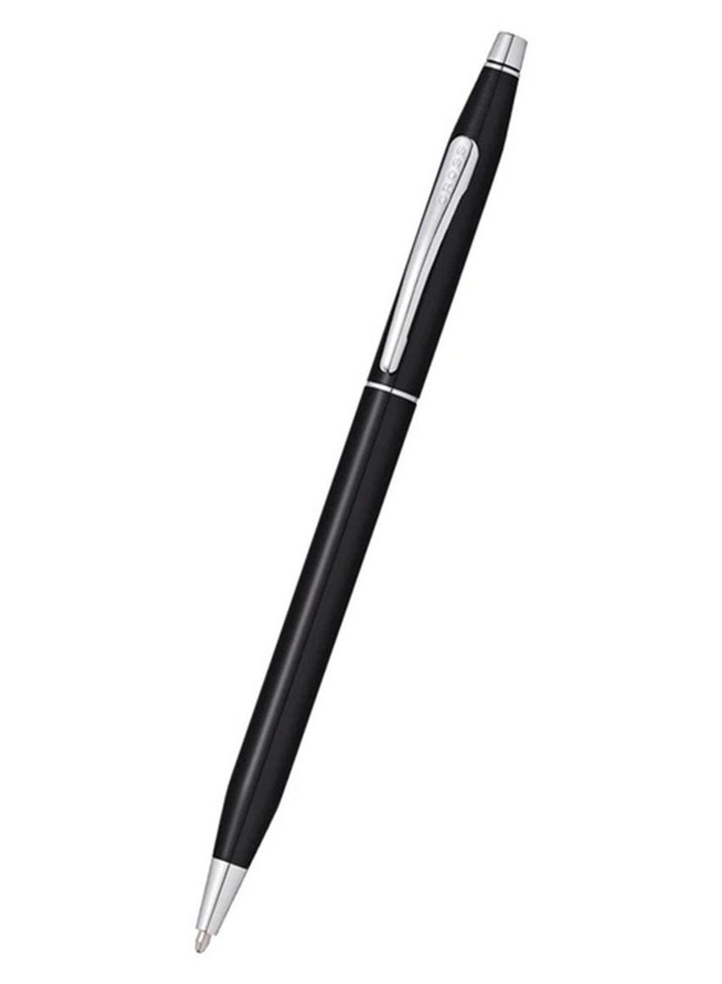 كروس قلم حبر جاف كلاسيكي كلاسيكي كلاسيكي مطلي باللون الأسود مع تزيينات من الكروم المصقول - Image 1