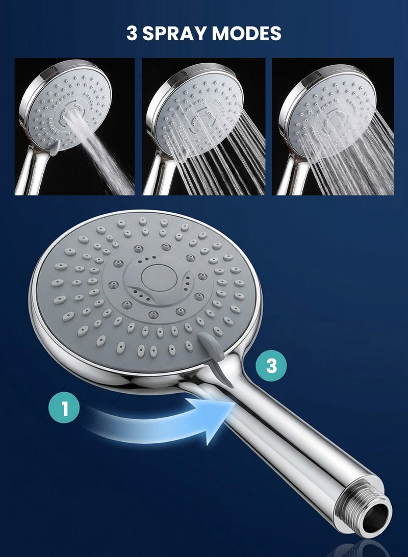 ZOLELE Italian Design Hand Shower Set with Chrome Finish, Stainless Steel Hose & ABS Wall Holder - Image 2