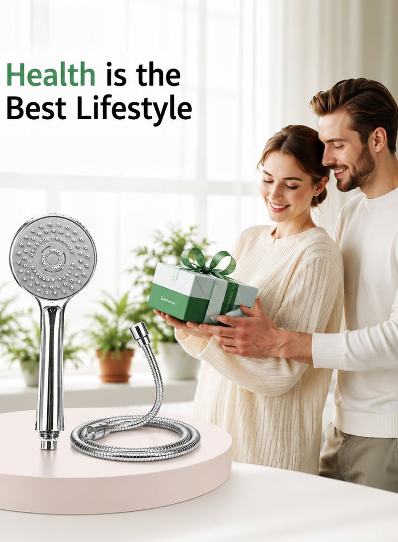 ZOLELE Italian Design Hand Shower Set with Chrome Finish, Stainless Steel Hose & ABS Wall Holder - Image 4