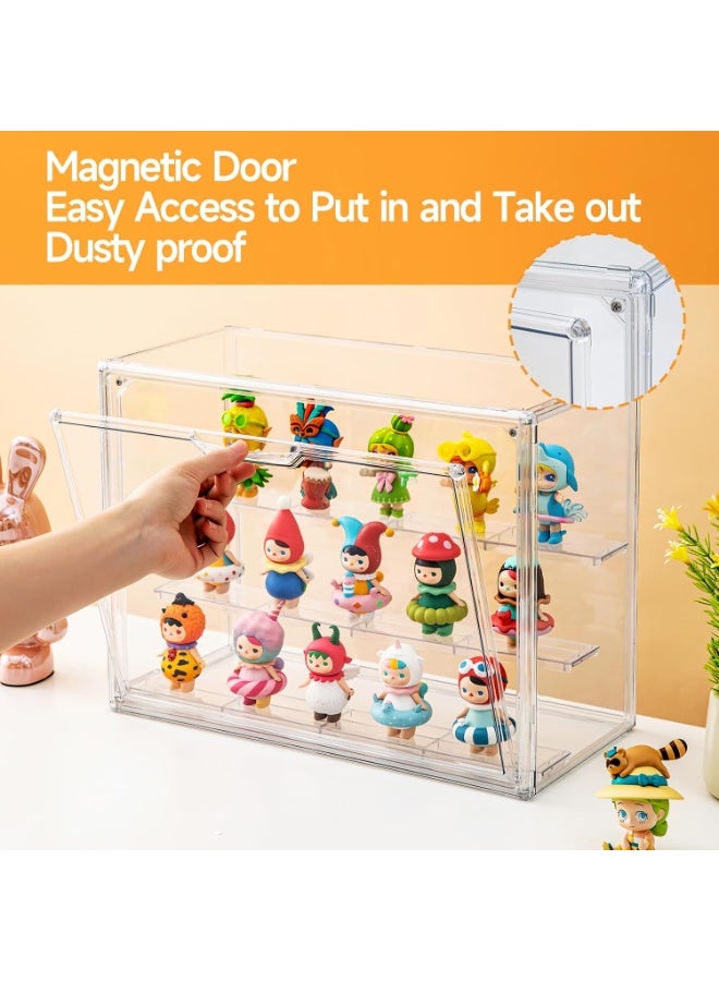 حاوية عرض أكريليك 3 مستويات للتحف، مضادة للغبار وقابلة للتكديس (مقاس كبير) - Image 3