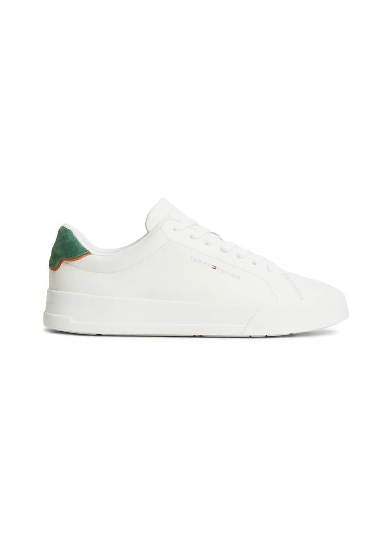 Logo Court Trainers With Leather