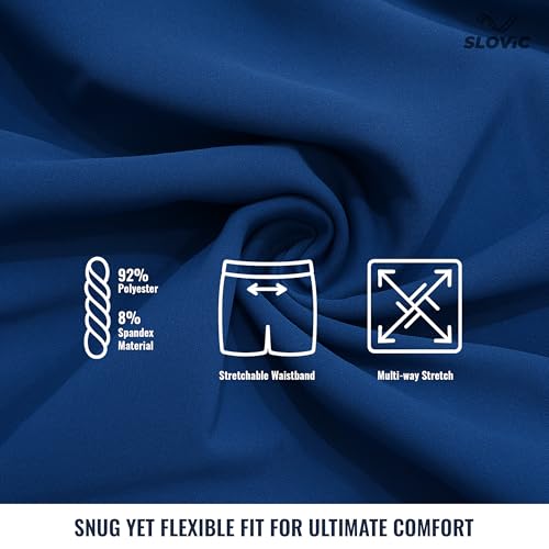 SLOVIC Running Shorts for Men Stylish [Large] | 2 in 1 Double Layer Shorts | Lightweight & Breathable Gym Shorts for Men Workout | Ideal for Running, Gym & Sports Blue - Image 4