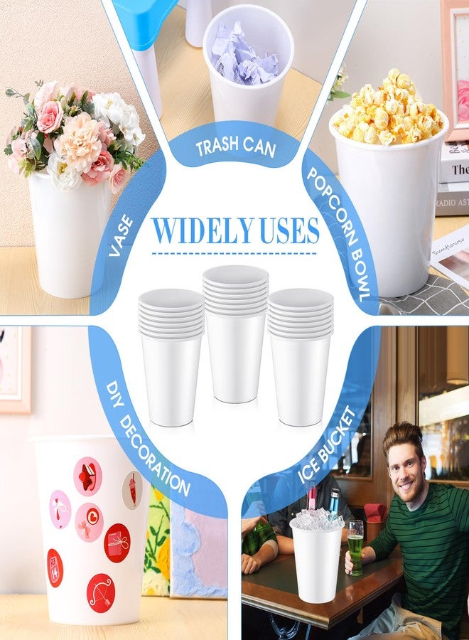 Layhit 24 Packs Plastic Ice Buckets for Parties White Wine Bucket Portable Ice Holder for Party Disposable Wine Cooler for Wedding Party Beverage Champagne Soda and Beer - Image 5