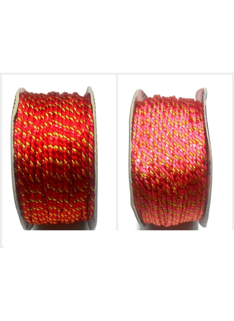 GOELX GOELX Designer Fancy Dori Thread Rolls Bundle for Jewellery Making/Craftsworks/DIY Projects/Apparel Designing Pack2-6 