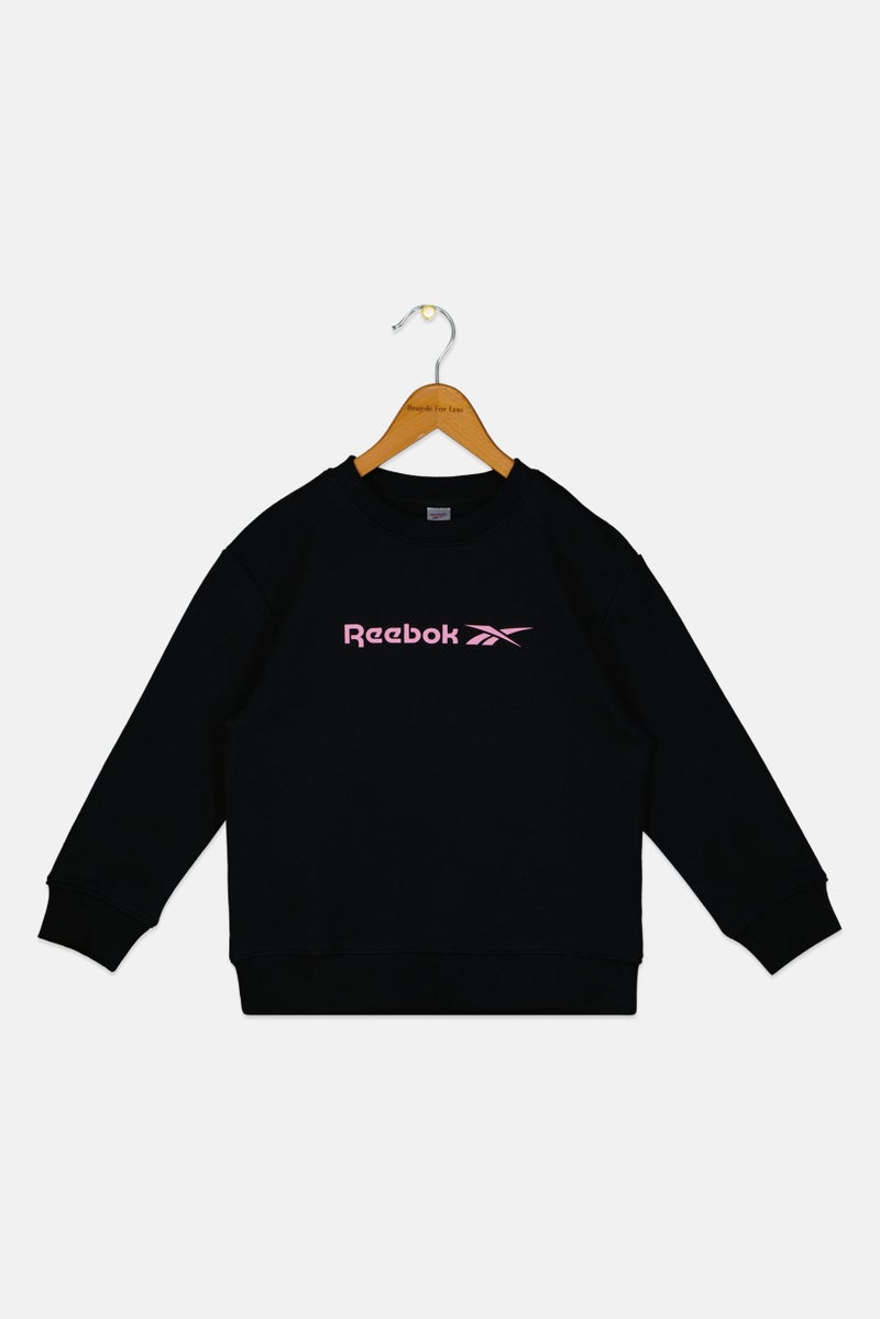 Reebok Kids Girl Sportswear Fit Long Sleeve Outdoor Sweatshirt, Black - Image 2