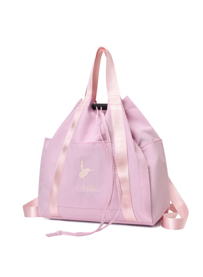 Waterproof Shoulder Dance Bag Big Children's Handbag Sports Backpack Women Ballet Latin Dance Print Logo Bag-Color:Pink Blank Model-Capacity:Below 20L - Image 5