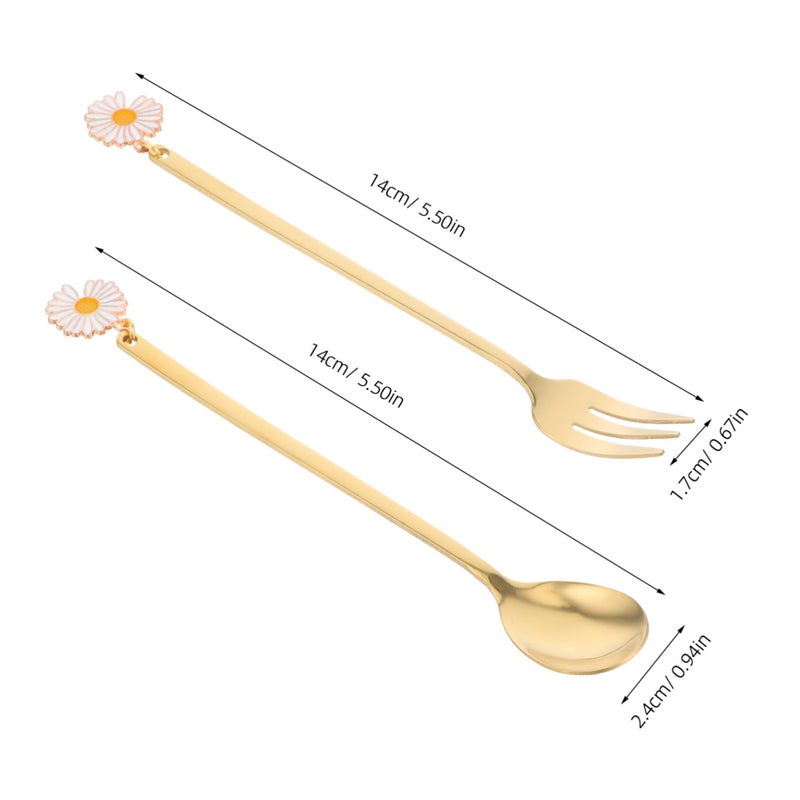 Stainless Steel Mini Spoons and Forks Set for Tea Coffee Desserts Parties - Image 3