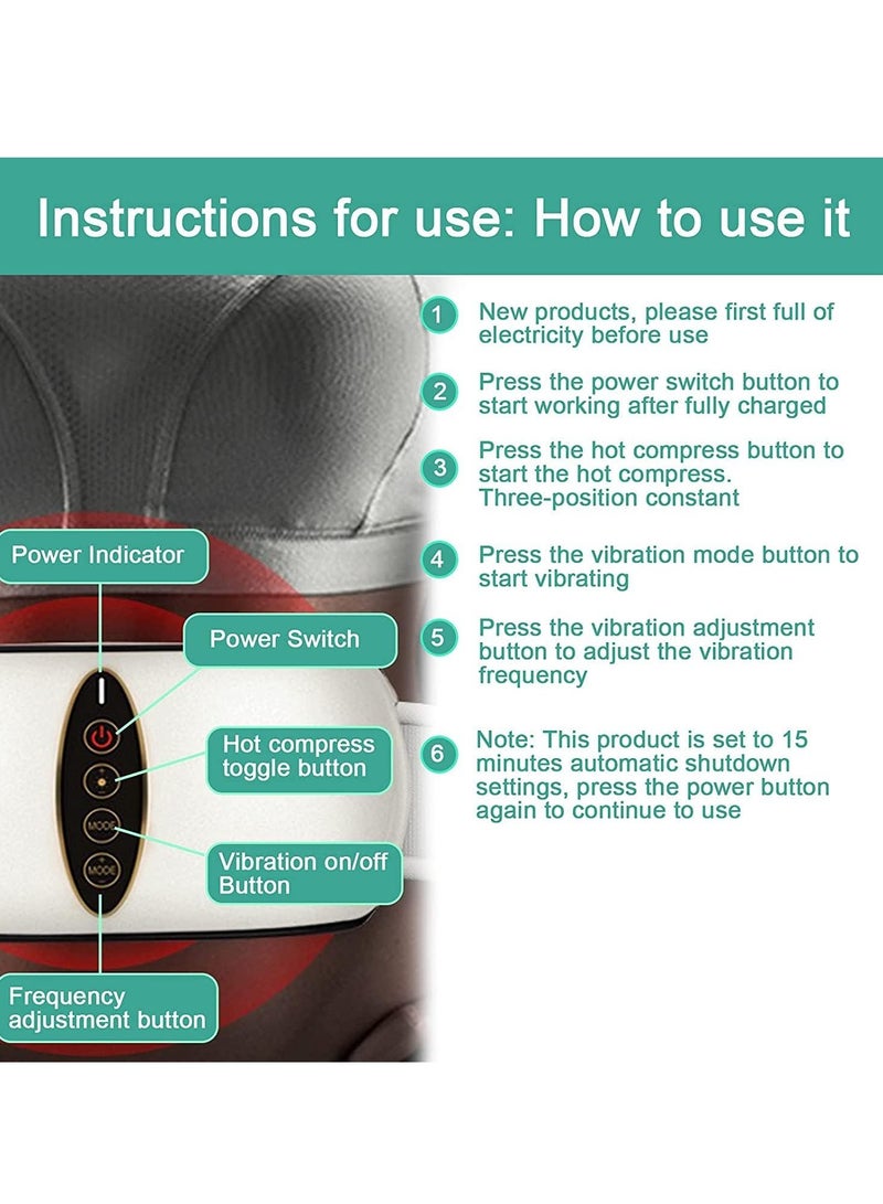 Wireless Electric Slimming Belt, Electric Lower Back Massager with Heat, Portable Abdominal Massager Machine with 4 Vibration Massage Modes Mild Heating, Hot Belt for Women Men Unplugged Version - Image 3