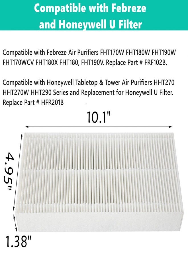 Gazeer عبوة من 4 فلاتر بديلة من Gazeer لجهاز HRF201B، متوافقة مع أجهزة تنقية الهواء من سلسلة Honeywell HHT270 وHHT270W وHHT290، ومتوافقة أيضًا مع أجهزة تنقية الهواء من Febreze FRF102B. - Image 2