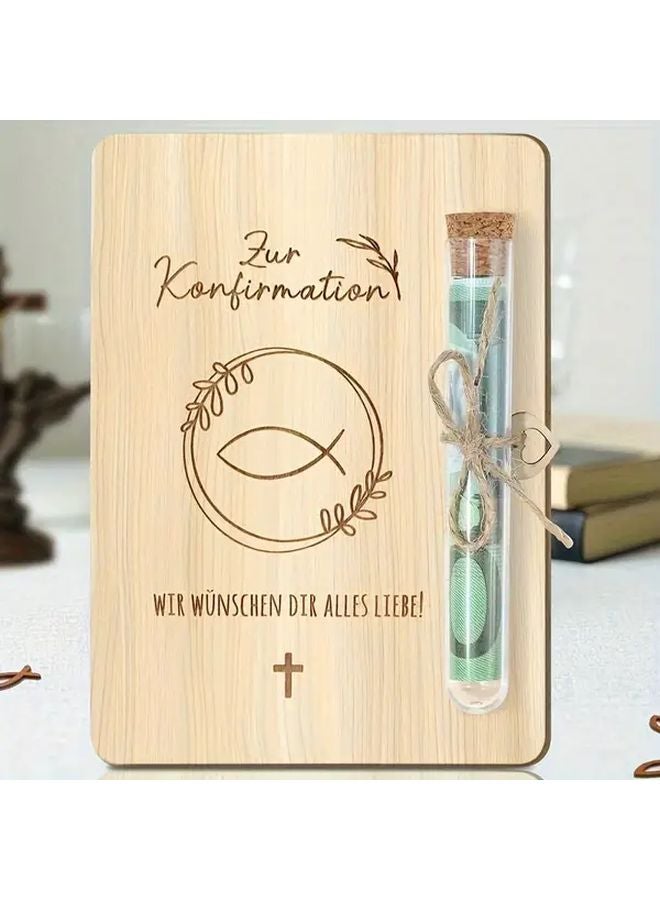 Wooden Money Gift Box With Test Tube For Confirmation Sacred Communion Creative - Image 4