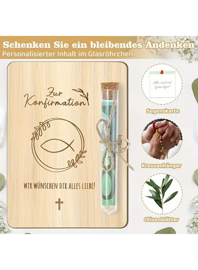 Wooden Money Gift Box With Test Tube For Confirmation Sacred Communion Creative - Image 5