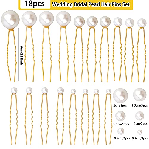 Messen 30 Pieces Wedding Pearl Hair Pins for Brides Bridal, Elegant Pearl Rhinestones Hair Pins Updos Hair Piece Hair Accessories for Brides Bridesmaid Women (Gold) - Image 5