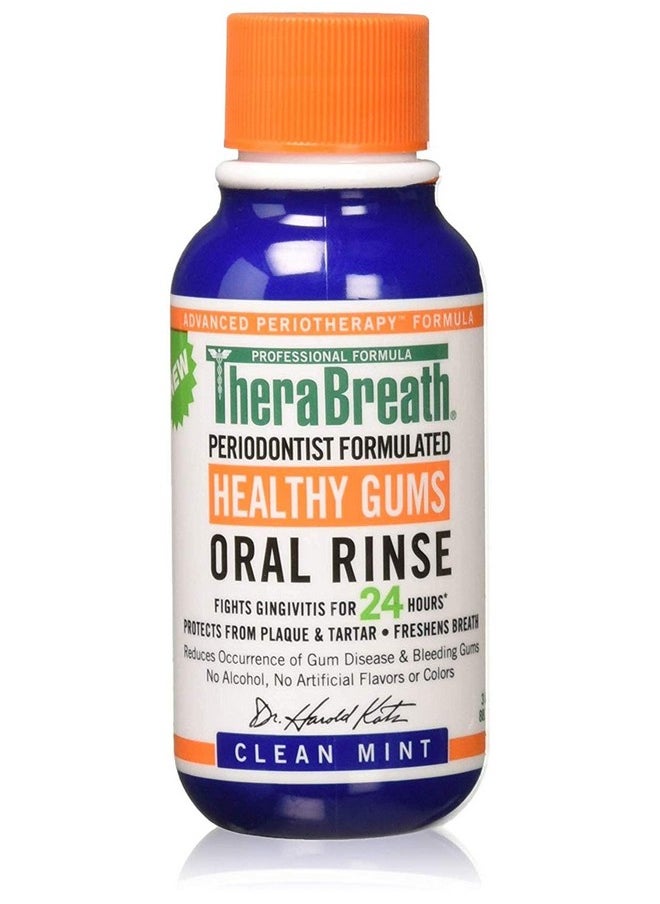 TheraBreath Healthy Gums Periodontist Formulated 24-Hour Oral Rinse, Clean Mint, 3 Ounce (Pack Of 6)  - Image 2
