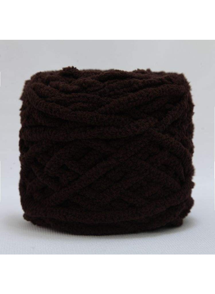Generic - Ice Cream Striped Soft Thick Yarn Handmade Diy Knitted Scarf Yarn Ball Crochet Hook Slipper Self-knitted Ball 17 coffee. - Image 1