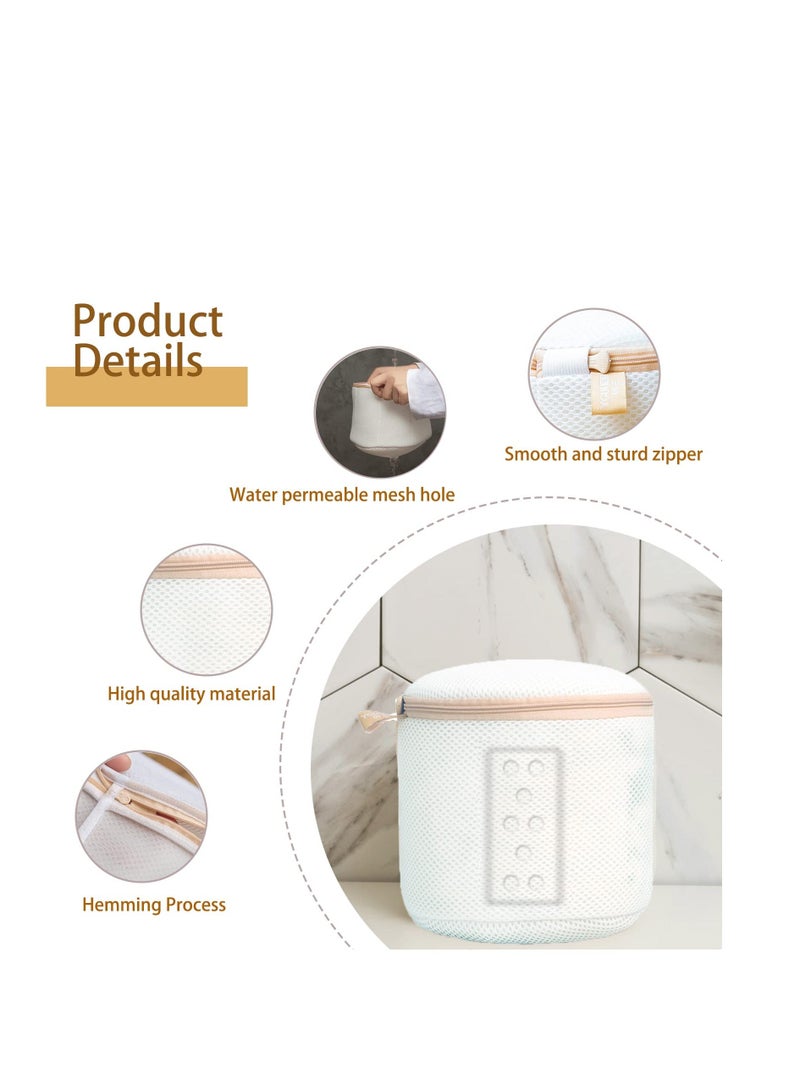 NIBEMINENT Mesh Bra Laundry Bags for Delicates with Premium Zipper and Internal Protection Device,2PCS Large Durable Washing Machine Wash Underwear,Bra,Baby Clothes,Lingerie Net (White) - Image 2