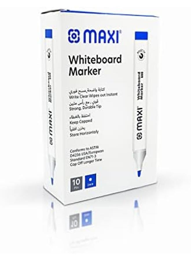 Maxi Whiteboard Marker Bullet Tip Box Of 10Pc Blue Erasable Markers Great For Kids Adult Student School Home And Office - Image 3