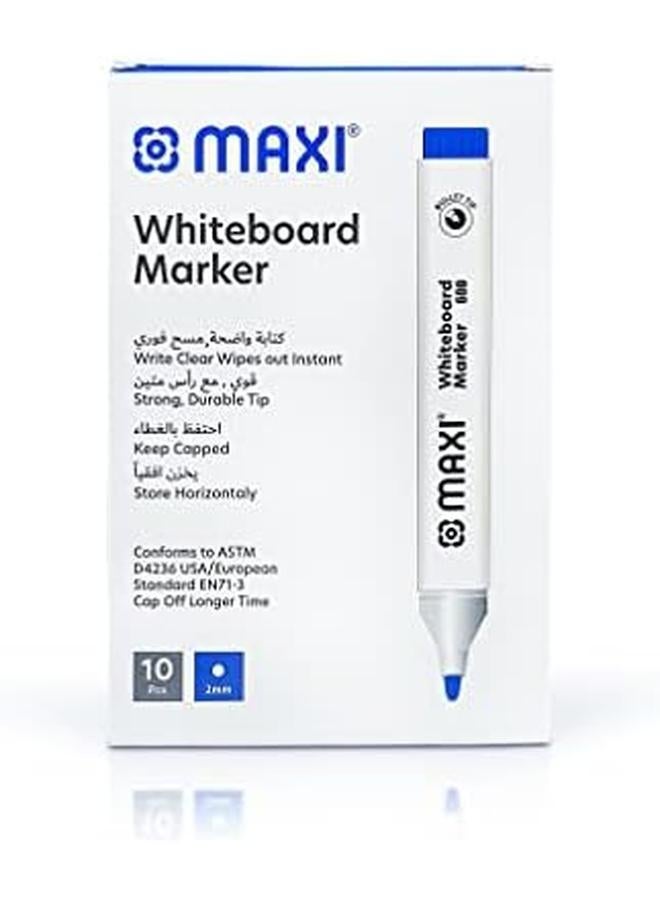 Maxi Whiteboard Marker Bullet Tip Box Of 10Pc Blue Erasable Markers Great For Kids Adult Student School Home And Office - Image 4