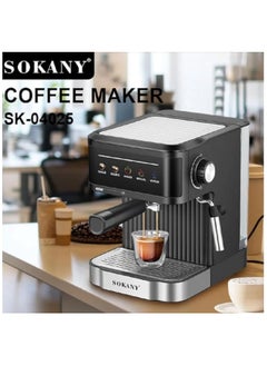 sokany All-In-One Coffee Maker to make Espresso, Cappuccino & Latte with 20 Bar Steam Pressure Pump, Sviwel Steam Jet to Froth Milk and Keep Warm Tray 1.8L Water Tank 850W - SK-04025  - Image 2