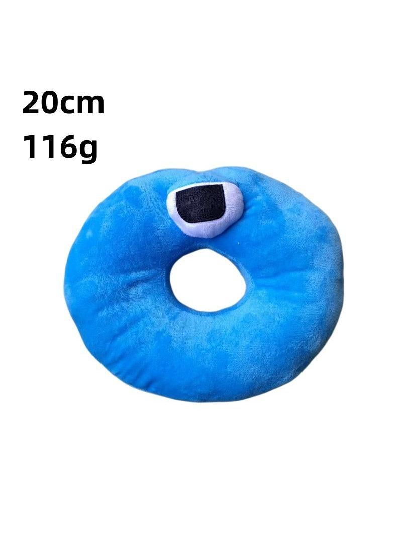1-Pieces Alphabet Doll Funny Emojis Cotton Number Plush Toy Blue-O 