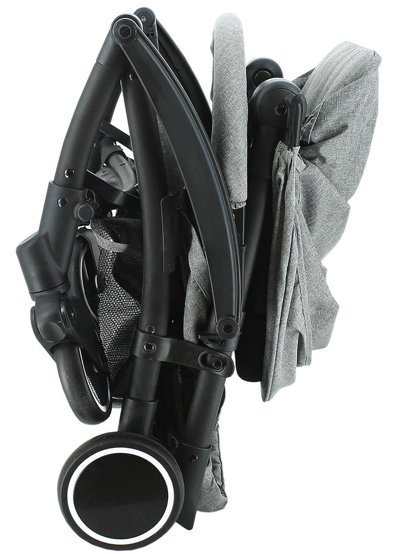 Nania - Nania LILI Compact Stroller, Grey, Aluminum, Lightweight 6KG, 0-15kg, 360° Swivel Wheels, Reclining Backrest, Compact Fold, 5-Point Harness, Sun Canopy, Storage Basket, Easy Maneuverability, from 0M+ - Image 1