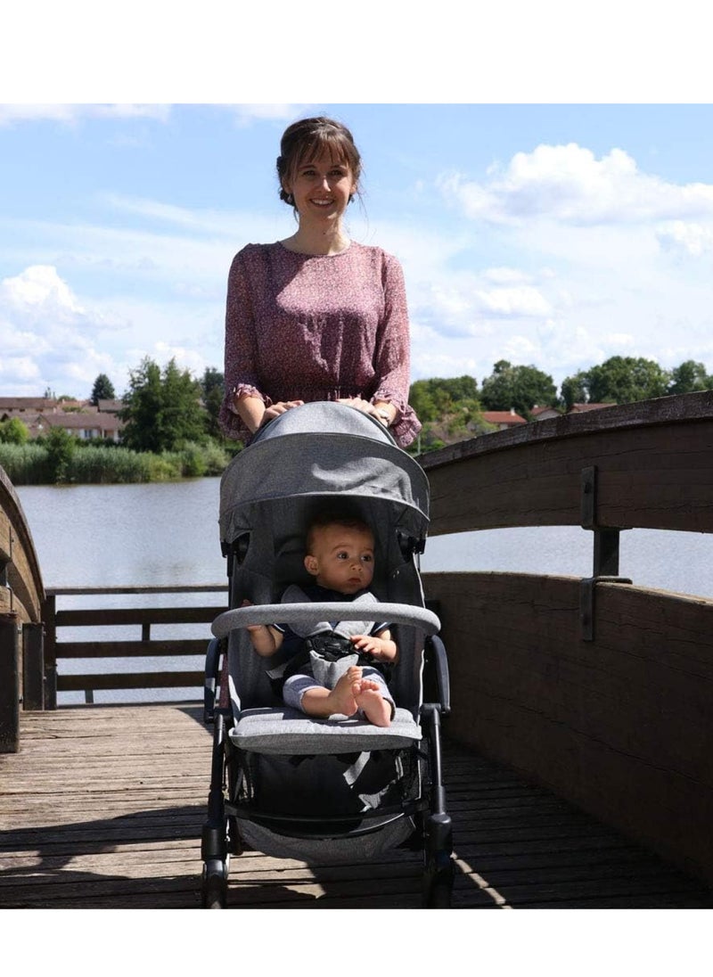Nania - Nania LILI Compact Stroller, Grey, Aluminum, Lightweight 6KG, 0-15kg, 360° Swivel Wheels, Reclining Backrest, Compact Fold, 5-Point Harness, Sun Canopy, Storage Basket, Easy Maneuverability, from 0M+ - Image 1