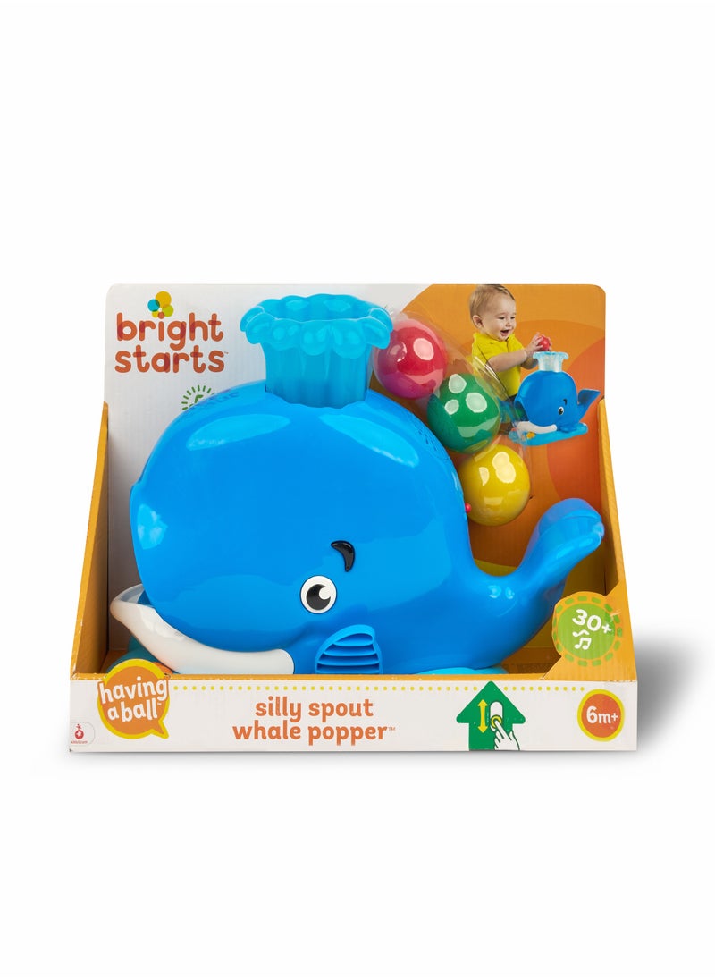 Bright Starts - Silly Spout Whale Popper, Lights, sounds, ball popping, and chasing fun, Encourage motor skills, Ages 6 Months+ - Image 1