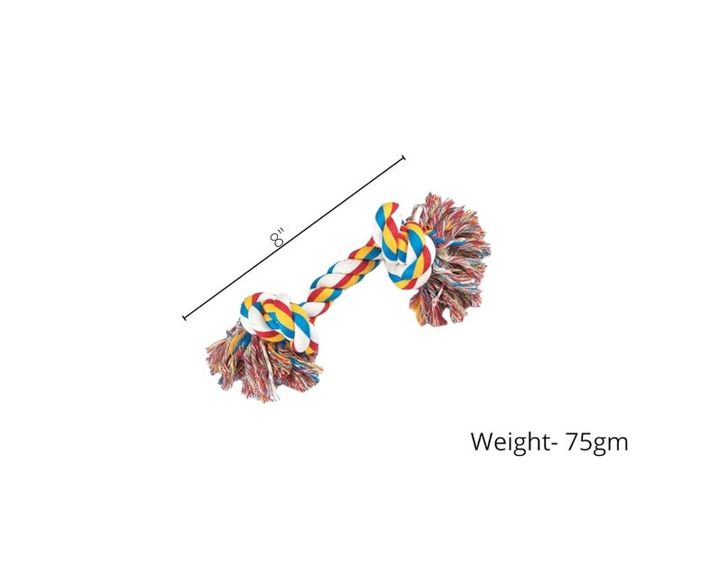PawCloud Cotton Chew Dog Rope Toy, 8 Inch Small - Multicolor - Image 2