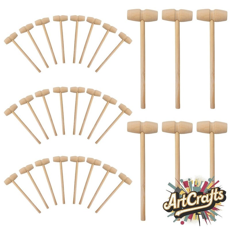 30 Pack Wooden Crab Hammers For Seafood Shells And Chocolate Crushing Mallets - Image 1