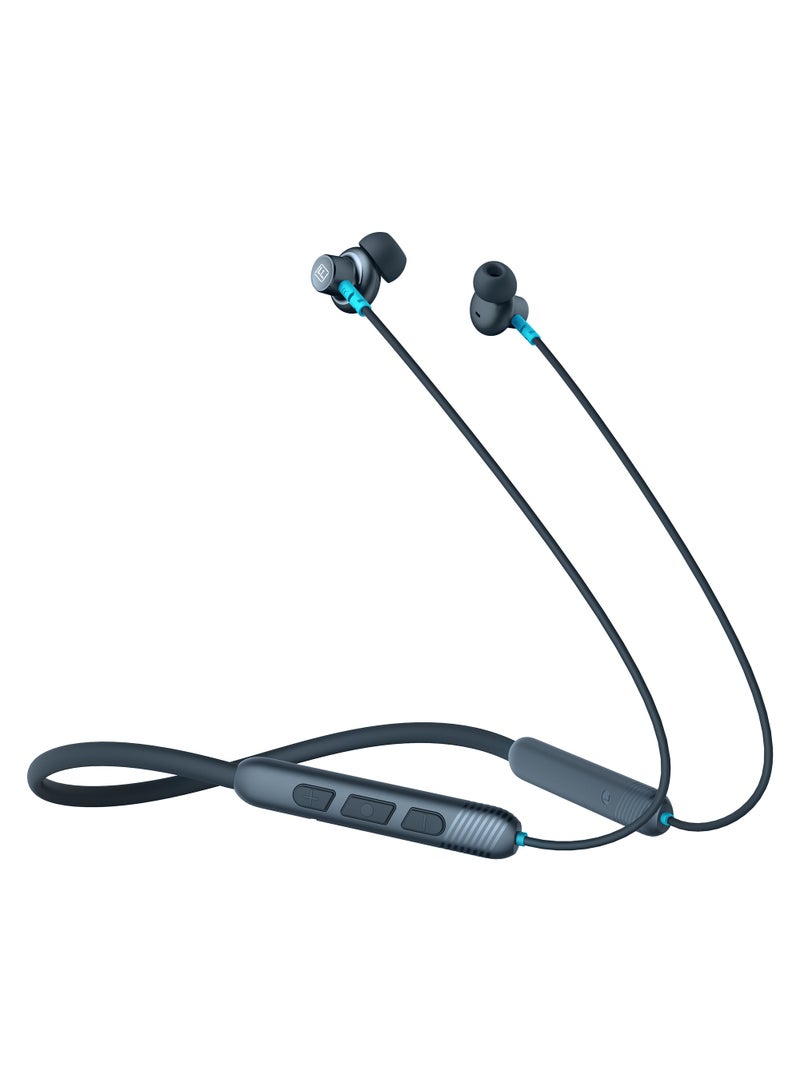 Faster Sports Neckband In-Ear Wireless Earphones - Noise Canceling Headphones with Mic - Superior Bass Earbuds with 28 Hours of Call Time - IPX4 Waterproof, Fast Charging, Magnetic Buds, and Voice Assistant - For Exercise, Gym, Music (Blue) - Image 1