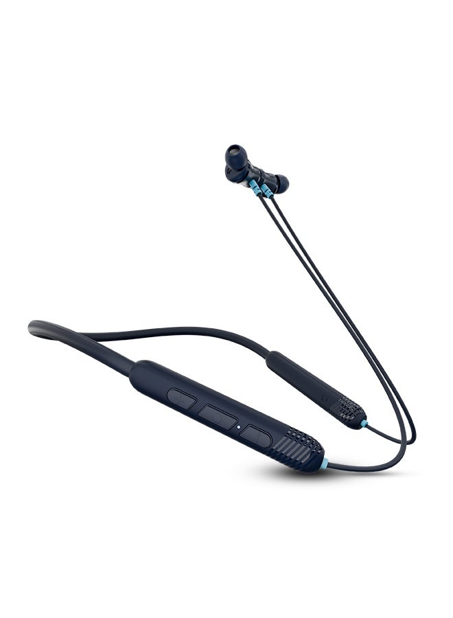 Faster Sports Neckband In-Ear Wireless Earphones - Noise Canceling Headphones with Mic - Superior Bass Earbuds with 28 Hours of Call Time - IPX4 Waterproof, Fast Charging, Magnetic Buds, and Voice Assistant - For Exercise, Gym, Music (Blue) - Image 1