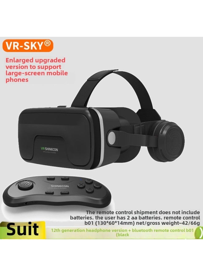 Smart Virtual Reality VR Glasses Headset With Built-In Earphones 3D Glasses For Children Adults Fashion Business And Masses-Color:12 Generation Plus B01 Remote Control - Image 1