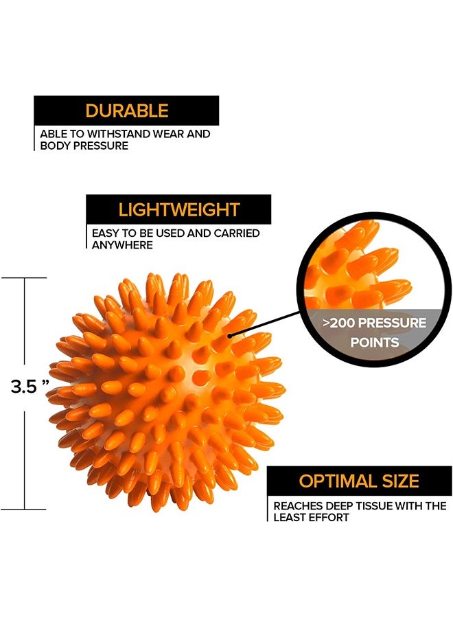 كرات تدليك شائكة للقدمين والظهر واليدين والعضلات - مدلكات شائكة صلبة ومتوسطة وطرية لعلاج التهاب اللفافة الأخمصية، والتمارين، والتوازن العصبي، والعلاج الطبيعي، بحجم 3 بوصة - Image 2