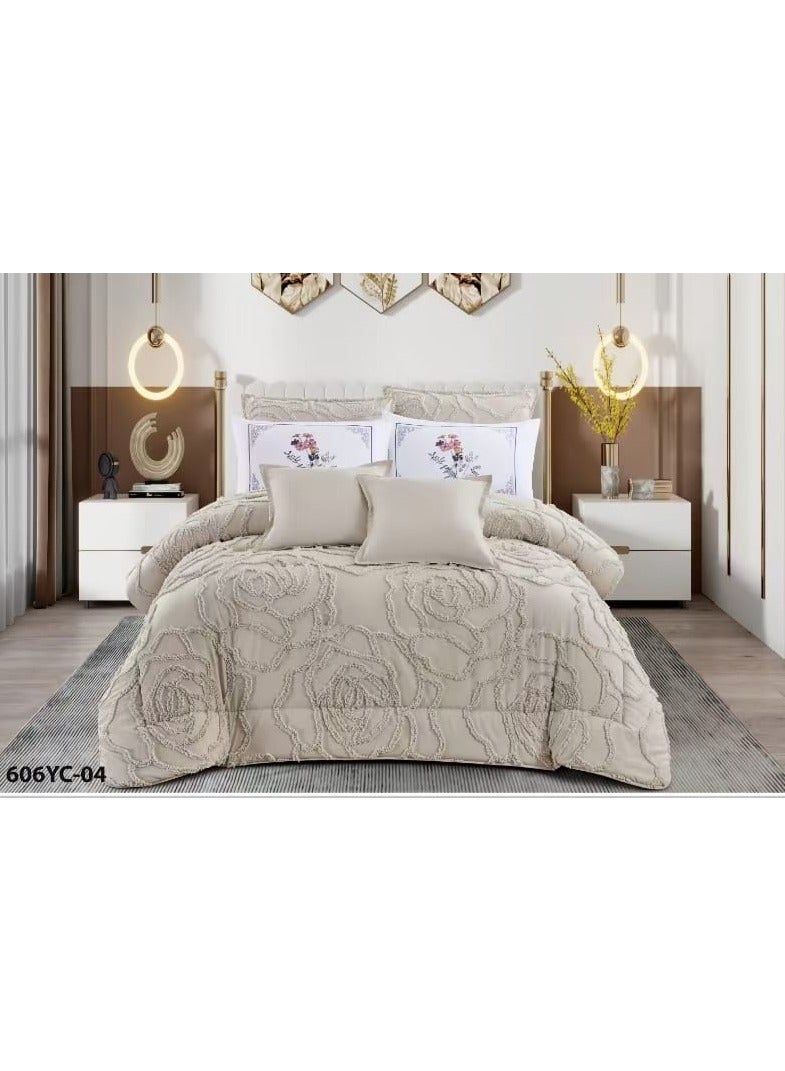 مون طقم لحاف مفرش  ملكي من مون  مقاس نفرين مكون من 8 قطع بحجم 250x230 سم - Image 1