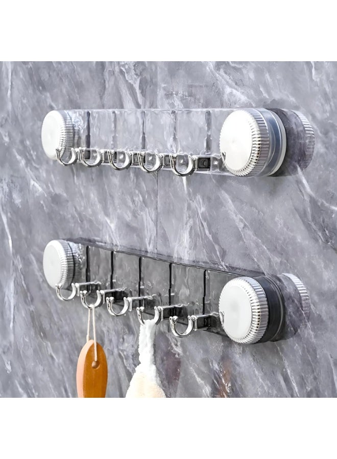 Wall Hanger with 5 Hooks, Clear and Black, Organizer for Clothes, Towels, Keys, Easy to Install - Image 3