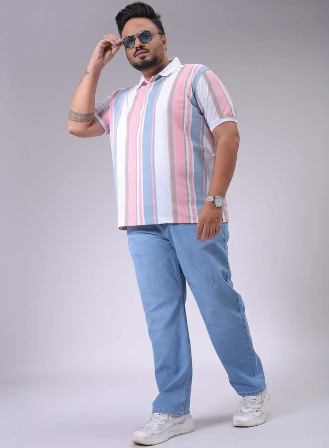 Take Two Blue Plus Size Men Straight Fit Solid Jeans By HardSoda for Men | Best Price UAE