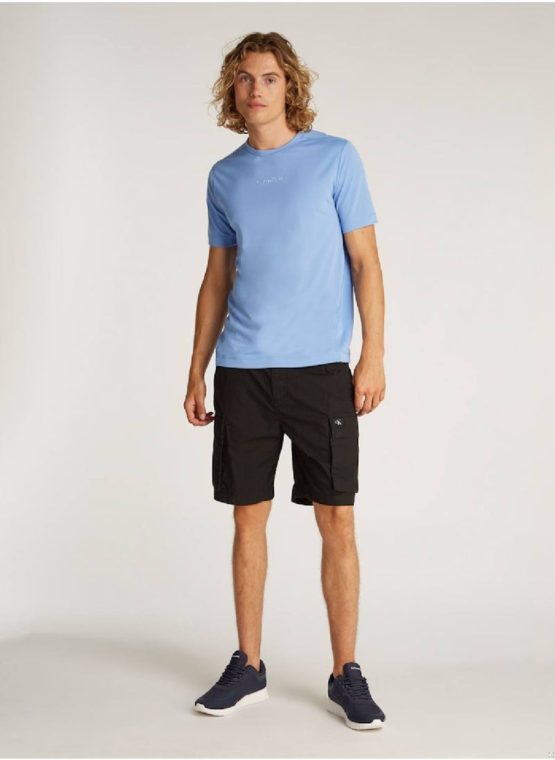 CALVIN KLEIN Men's Short Sleeves T-Shirt - Polyester, Blue  - Image 3
