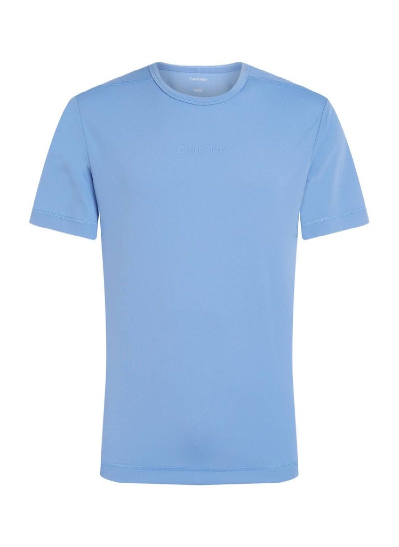 CALVIN KLEIN Men's Short Sleeves T-Shirt - Polyester, Blue  - Image 2