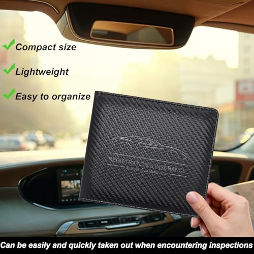 Bodskad Car Registration and Insurance Holder with Magnetic Shut, Vehicle License Document Glove Box Compartment Organizer - For Documents, License, Cards - Image 4