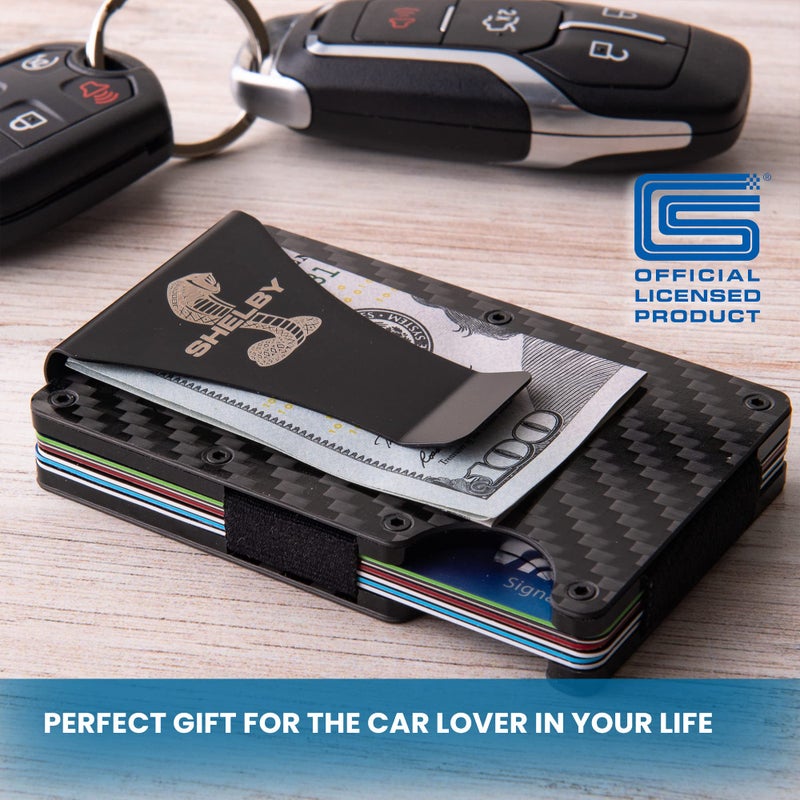 Carroll Shelby Carroll Shelby® Carbon Fiber Wallet Money Clip | RFID* protection | Holds Currency, Credit Cards, Cash | Genuine Carbon Fiber | Super Slim & Lightweight | Laser Etched Shelby® Cobra Snake Logo  - Image 3