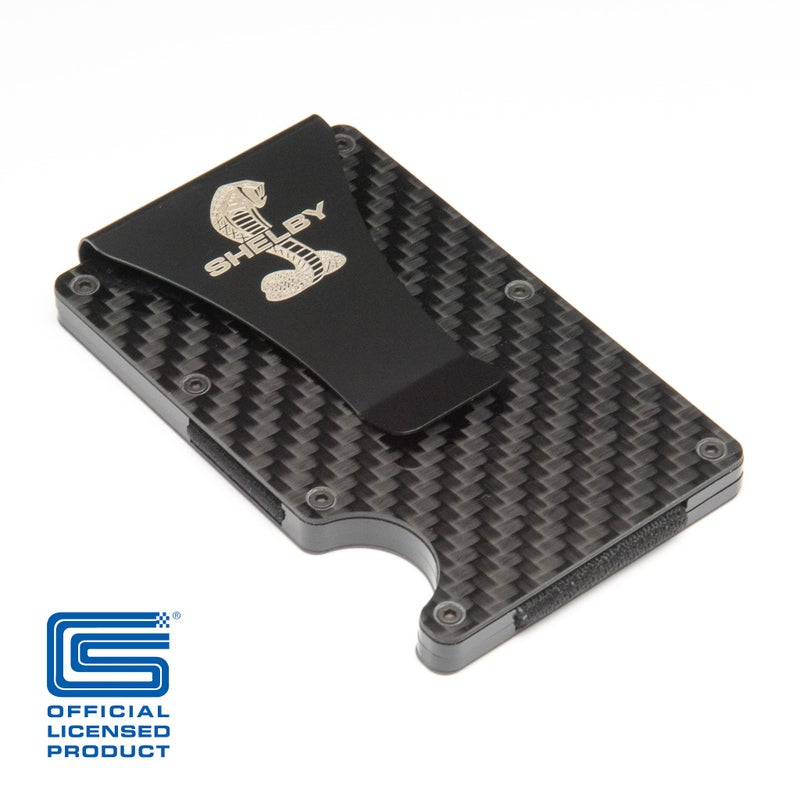 Carroll Shelby Carroll Shelby® Carbon Fiber Wallet Money Clip | RFID* protection | Holds Currency, Credit Cards, Cash | Genuine Carbon Fiber | Super Slim & Lightweight | Laser Etched Shelby® Cobra Snake Logo  - Image 4