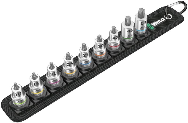 Wera 05003972001 Belt B 3 TORX HF Zyklop bit socket set with holding function 38 drive 9 pieces - Image 2