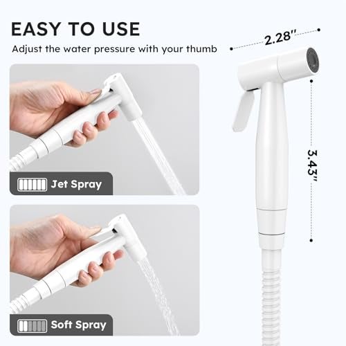 Arofa Bright White Bidet Sprayer for Toilet Handheld Jet Sprayer Adjustable Water Pressure Muslim Shower with Bidet Hose Bidets Faucet for Existing Toilets Cloth Diaper Spray for BabyFeminine Wash - Image 3