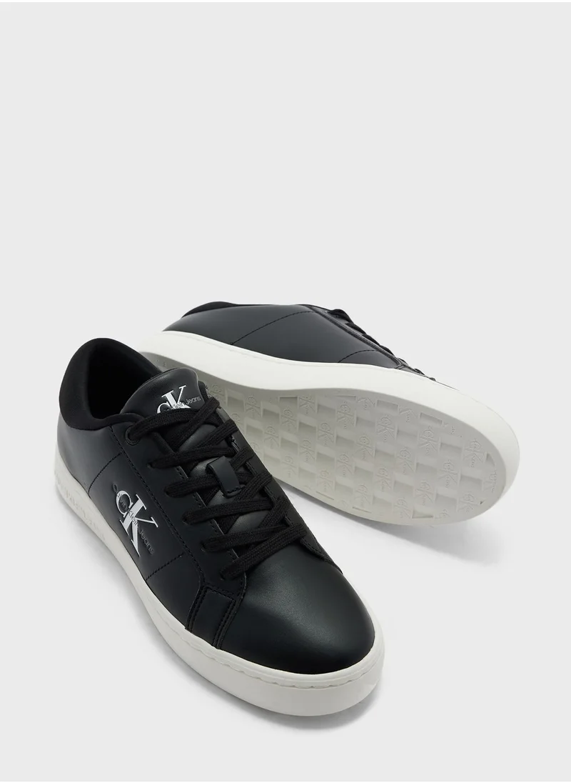 Calvin Klein Jeans CLASSIC CUPSOLE LOW LACE-UP LEATHER TRAINERS