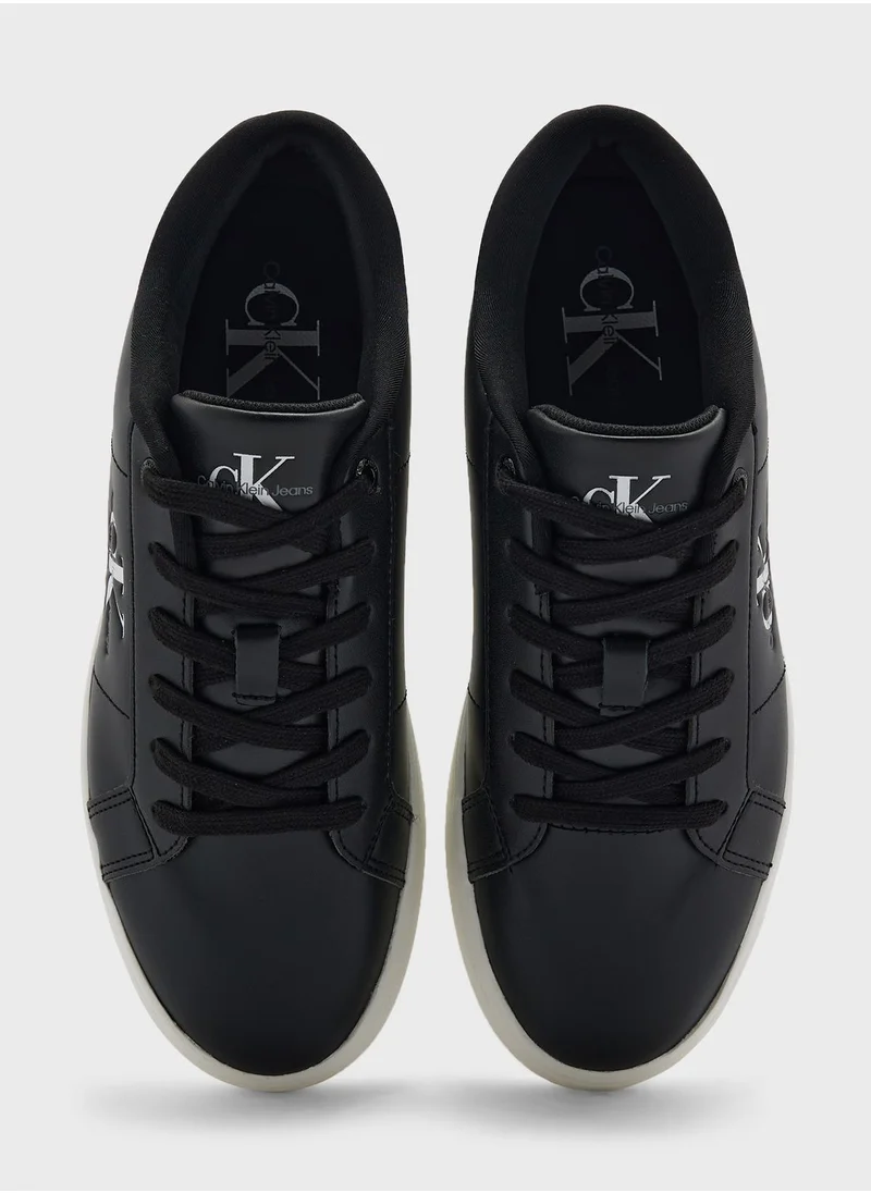 Calvin Klein Jeans CLASSIC CUPSOLE LOW LACE-UP LEATHER TRAINERS