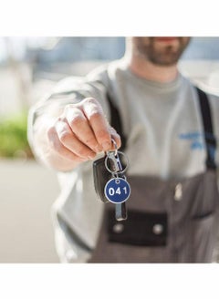 Generic 1 Set Number Key Chain Round Key Number Tags Number Key Ring ID Tags Numbers 1-30 for Dormitory Keys House Lockers (Blue)  - Image 2